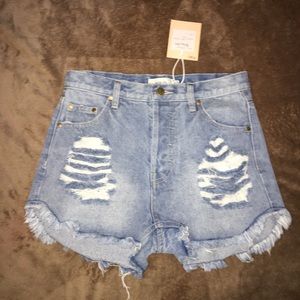 light vintage blue shorts